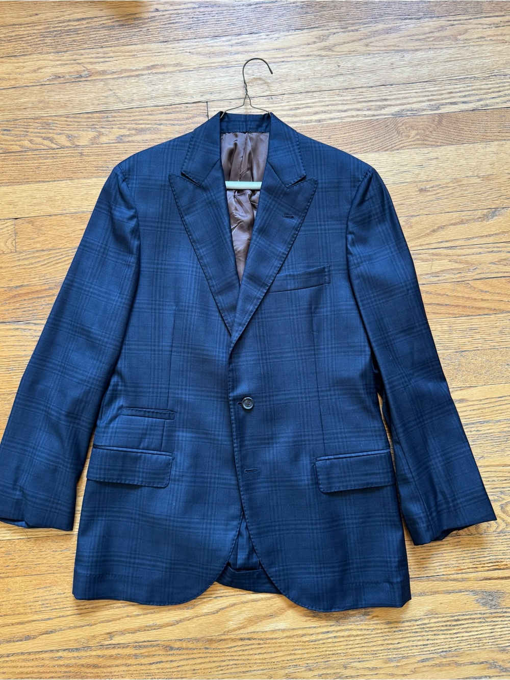 Brunello Cucinelli Navy Plaid Sport Coat